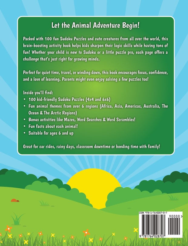 Animal Sudoku for Kids Ages 6+